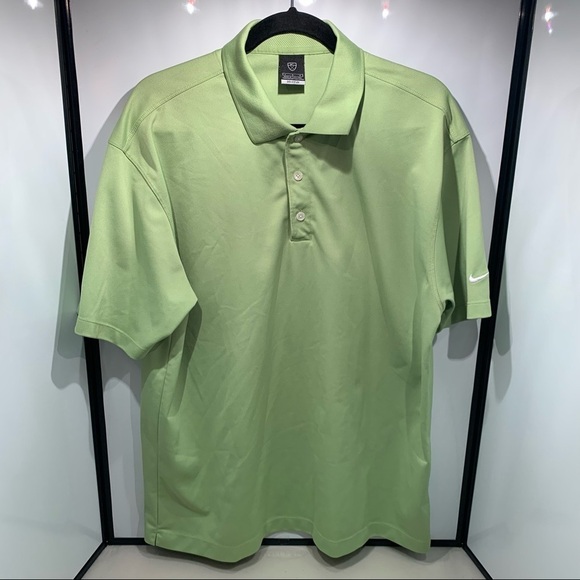 Nike Shirt Adult Large Green Dri Fit UV Polo Men - Picture 1 of 8